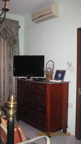 比尔泽布贾梅尔祖民宿的客厅梳妆台上的电视