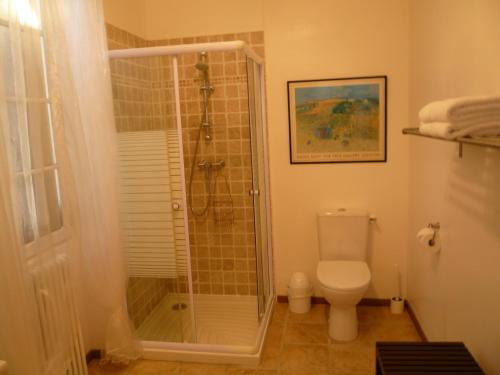 蒙帕齐耶切斯埃戴尔宾馆的带淋浴和卫生间的浴室