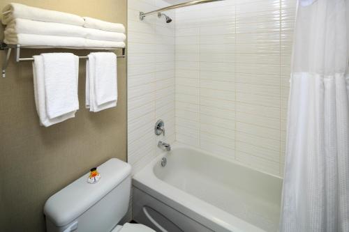伯纳比本拿比阿森特酒店的浴室配有白色浴缸、卫生间和淋浴。