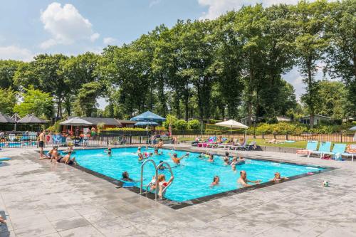 卢特伦拓普公园酒店 - 舍伦贝格地产的一群人在度假村的游泳池里