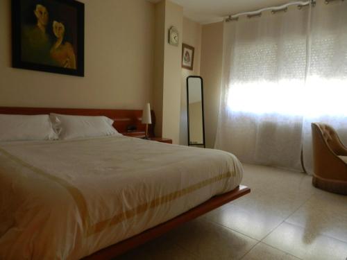 马萨纳Vallnord La Massana的一间卧室设有一张大床和一个窗户。