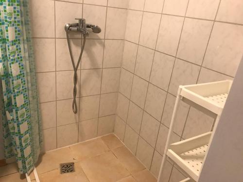 里加SIA Cikstonis的浴室内配有淋浴和头顶淋浴