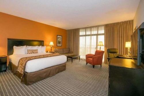 奥克兰奥克兰机场行政酒店的酒店客房,配有床和电视