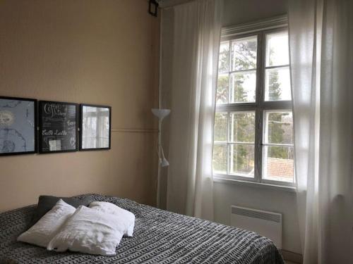 SulkavaMaininki的一间卧室设有一张床和一个窗口