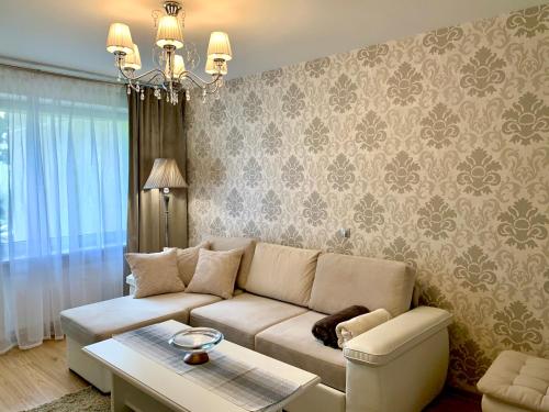 马热伊基艾Venta apartament的客厅配有沙发和桌子