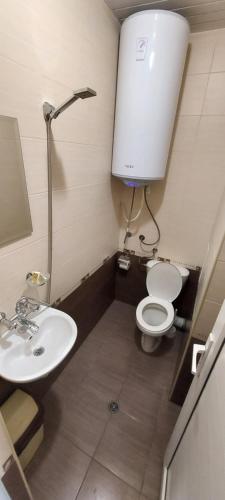 普里莫尔斯科Къща за гости ЕЛИ的一间带卫生间和水槽的小浴室