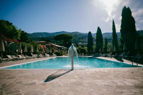 圣多纳托因弗伦萨诺夜莺农场酒店的游泳池中间设有喷泉