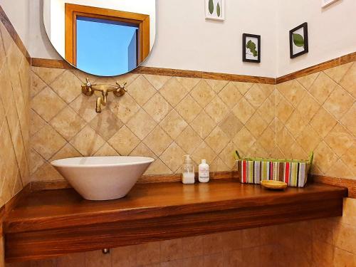 PassopisciaroSuite in vigneto的一间带水槽和镜子的浴室