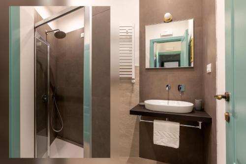 罗马Guesthouse Serafino的一间带水槽和淋浴的浴室