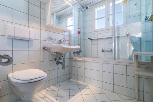 WirzweliThe Swiss Paradise 1 Penthouse apartment的一间带卫生间和水槽的浴室