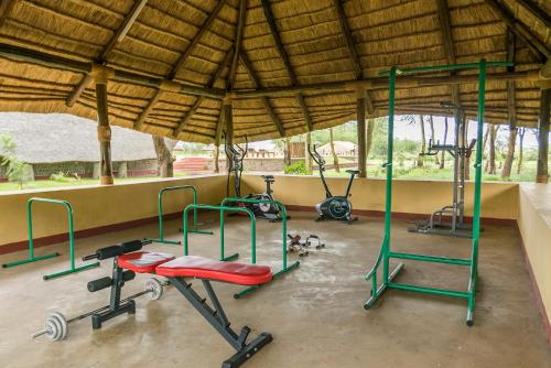 Africa Safari Lake Manyara located inside a wildlife park的健身中心和/或健身设施
