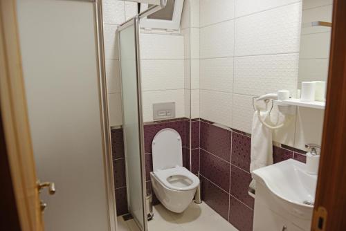 凯麦尔can apart hotel的一间带卫生间和水槽的小浴室