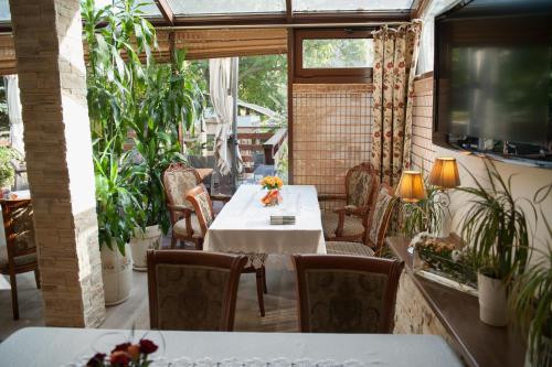 伊诺弗罗茨瓦夫薇拉诺塞芬纳别墅的庭院配有桌椅和植物