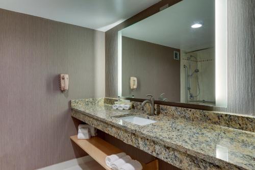 阿伯丁亚伯丁 - 切萨皮克楼智选酒店的一间带水槽和大镜子的浴室