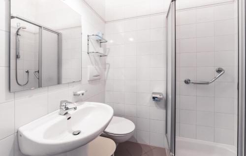 Longostagno维塞夫天然酒店的一间带水槽、卫生间和淋浴的浴室