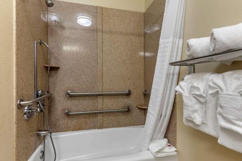 帕里斯派瑞斯康福特茵酒店的带淋浴和浴缸的浴室