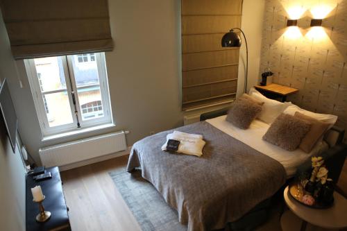 根特采文维杰达恩公寓的一间卧室设有一张床和一个窗口
