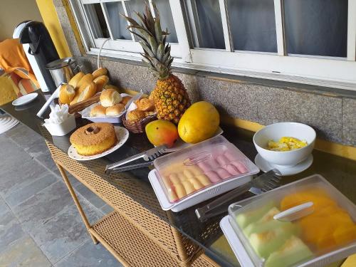 Hostel Varandas do Maracanã提供给客人的早餐选择