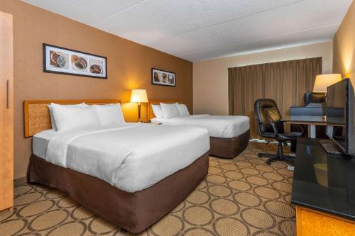 蒂明斯康福特酒店客房内的一张或多张床位