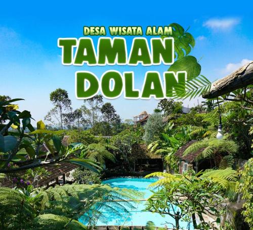 巴图Taman Dolan Home & Resort的热带度假胜地读塔马林元的标志