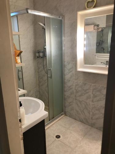 尼夫佐哈齐默尔多拉酒店的带淋浴和盥洗盆的浴室