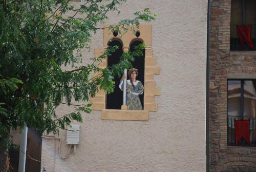 巴拉格尔La Casa Del Miracle的女人从窗口看出来