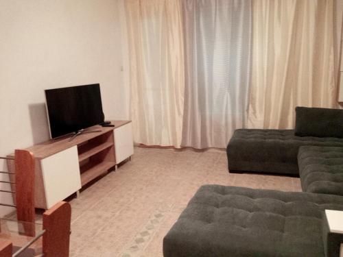 普罗夫迪夫Просторен и добре обзаведен апартамент Oborishte 39 str的一间带电视和沙发的客厅