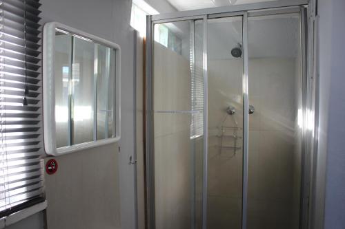 帕罗菲茨帕特里克25号公寓的带淋浴的浴室和玻璃门