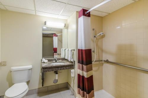 威奇托机场红顶会议中心酒店的一间浴室