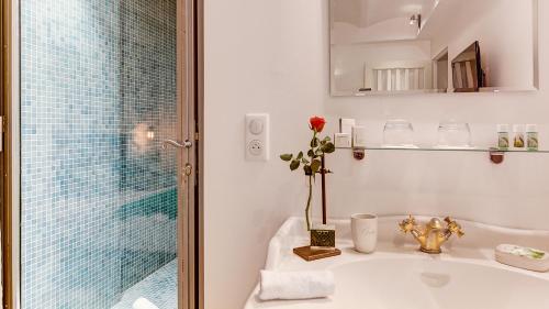戛纳Cocoon in Cannes *****的一间带水槽和淋浴的浴室