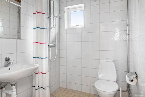 法伦First Camp Lugnet-Falun的白色的浴室设有卫生间和水槽。