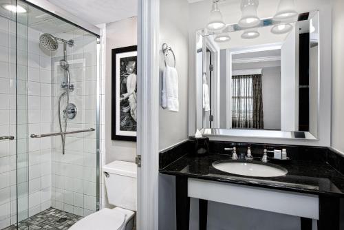 达拉斯市区靛蓝酒店的一间浴室