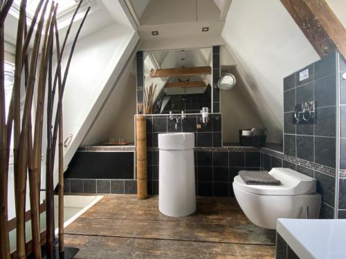 阿姆斯特丹Amsterdam Barangay的阁楼上带卫生间的浴室