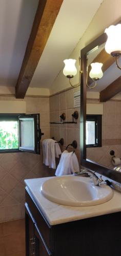拿瓦费彼迪亚-德科尔Hotel Ribera del Corneja的一间带水槽和镜子的浴室