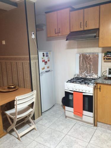 阿拉德Zimmer Arad Dead Sea, Big and Confortabוl Apartment, logic cost - במחיר שפוי的厨房配有炉灶、冰箱和桌子