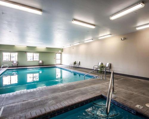 楠帕司丽普酒店 - 南帕的大楼内一个蓝色的大型游泳池