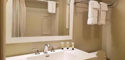 南安普敦Sea Haven Resort Motel的浴室设有白色水槽和镜子