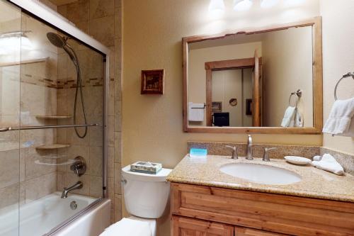 铜山Copper Valley 114的浴室配有卫生间、盥洗盆和淋浴。