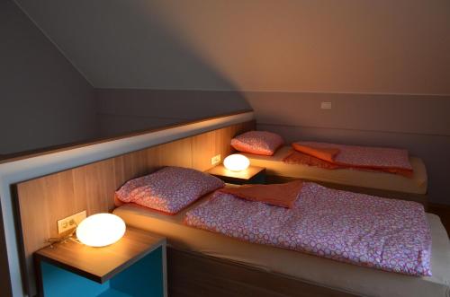 布莱德索非亚公寓酒店的带2盏灯的客房内的2张单人床