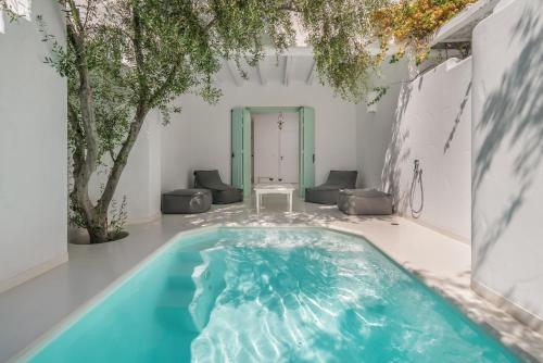 阿达玛斯Thalassitra Private Pool Suites & Spa的房屋中间的游泳池
