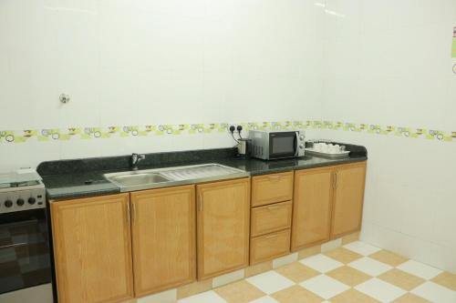 塞拉莱阿尔尼罗河酒店 的厨房配有水槽和微波炉