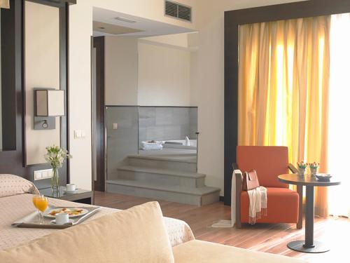 阿尔卡拉德荷那利斯嘉利那岛酒店的客厅配有沙发和桌子