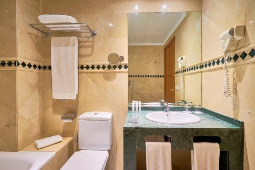 科尔多瓦科尔多瓦埃克斯赛达迪酒店的一间带水槽、卫生间和镜子的浴室