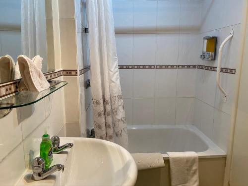 大莫尔文维奇旅馆的浴室配有盥洗盆和浴缸。