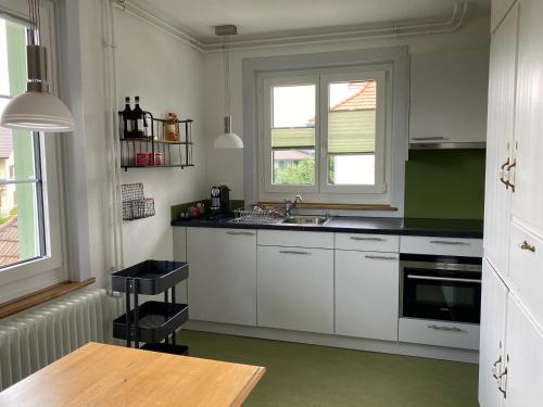 BnB Hopfengrün Langenthal的厨房或小厨房