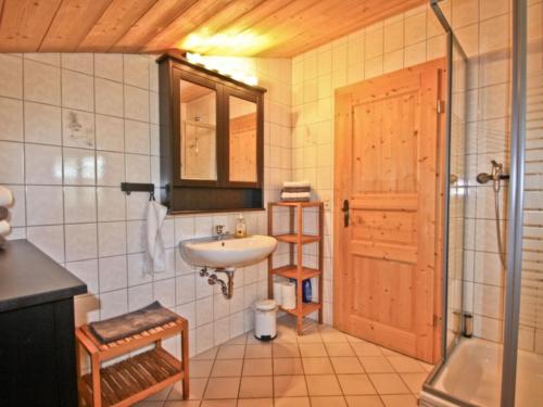 格拉绍Baumgartner Nagerhof的一间带水槽和淋浴的浴室