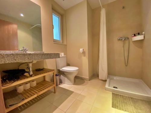 阿林萨尔Ribasol 645, apartamento hasta 4 personas, Arinsal的一间带水槽、卫生间和淋浴的浴室