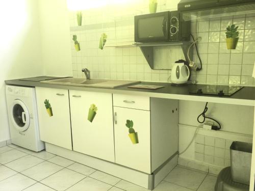皮特尔角城ALLEGRO的厨房配有水槽和洗衣机