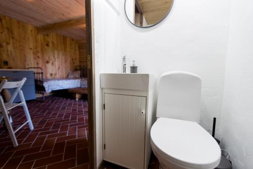RicieliaiETNO house的浴室设有卫生间和墙上的镜子。