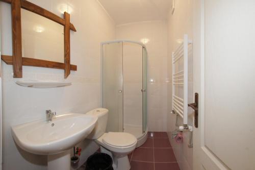 雅西Casa Oana的一间带水槽、卫生间和淋浴的浴室